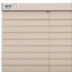BERTEX - Persiana de aluminio Beige 85cm ancho x 140cm alto Láminas 25mm