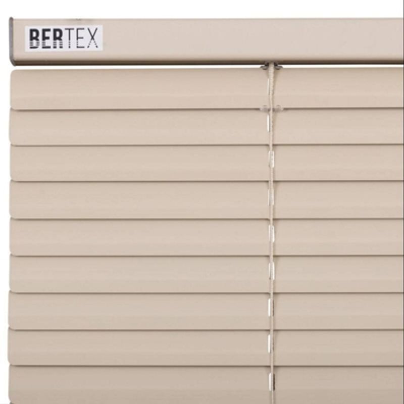 BERTEX - Persiana de aluminio Beige 90cm ancho x 230cm alto Láminas 25mm