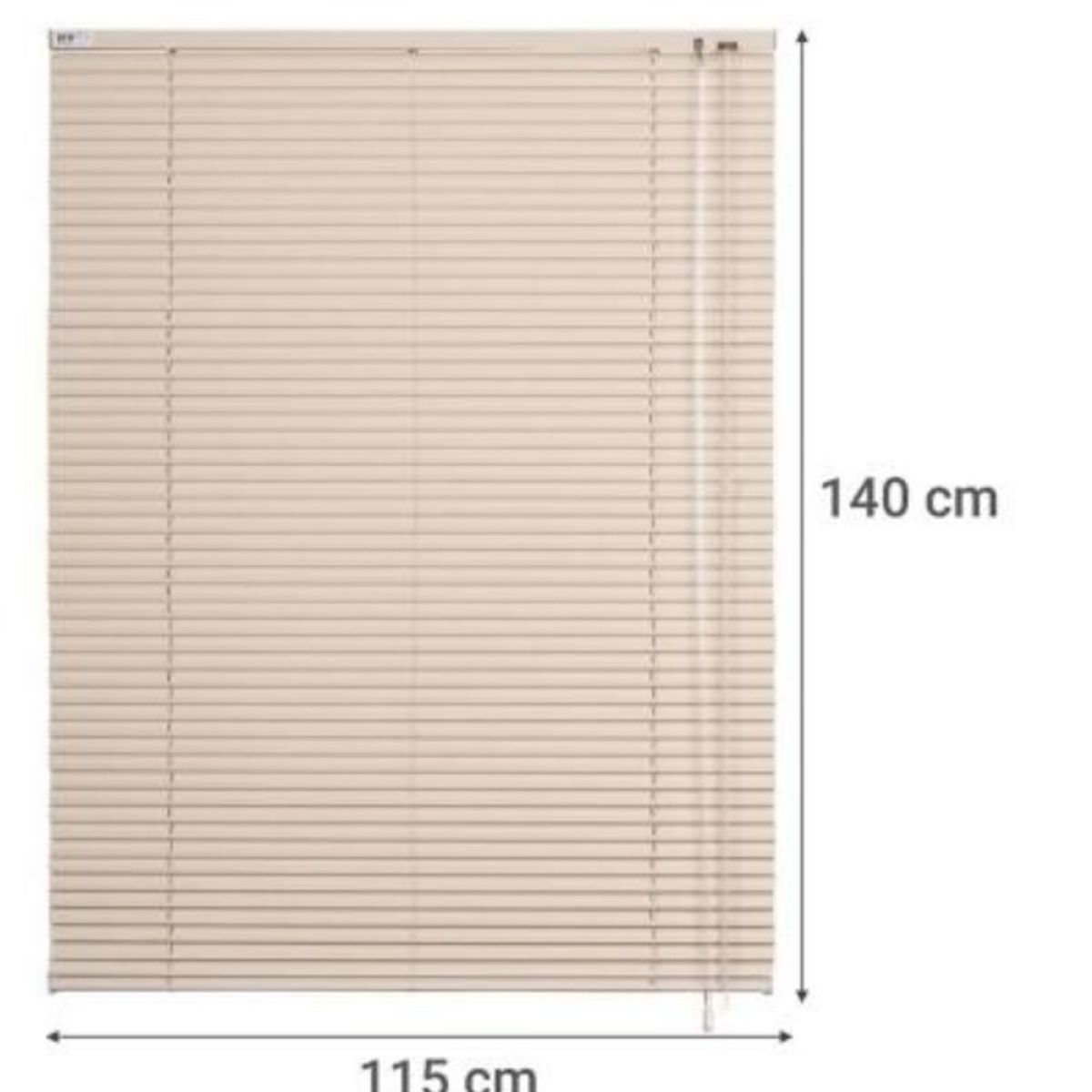 BERTEX - Persiana de aluminio Beige 115cm ancho x140cm alto Láminas 25mm BERTEX