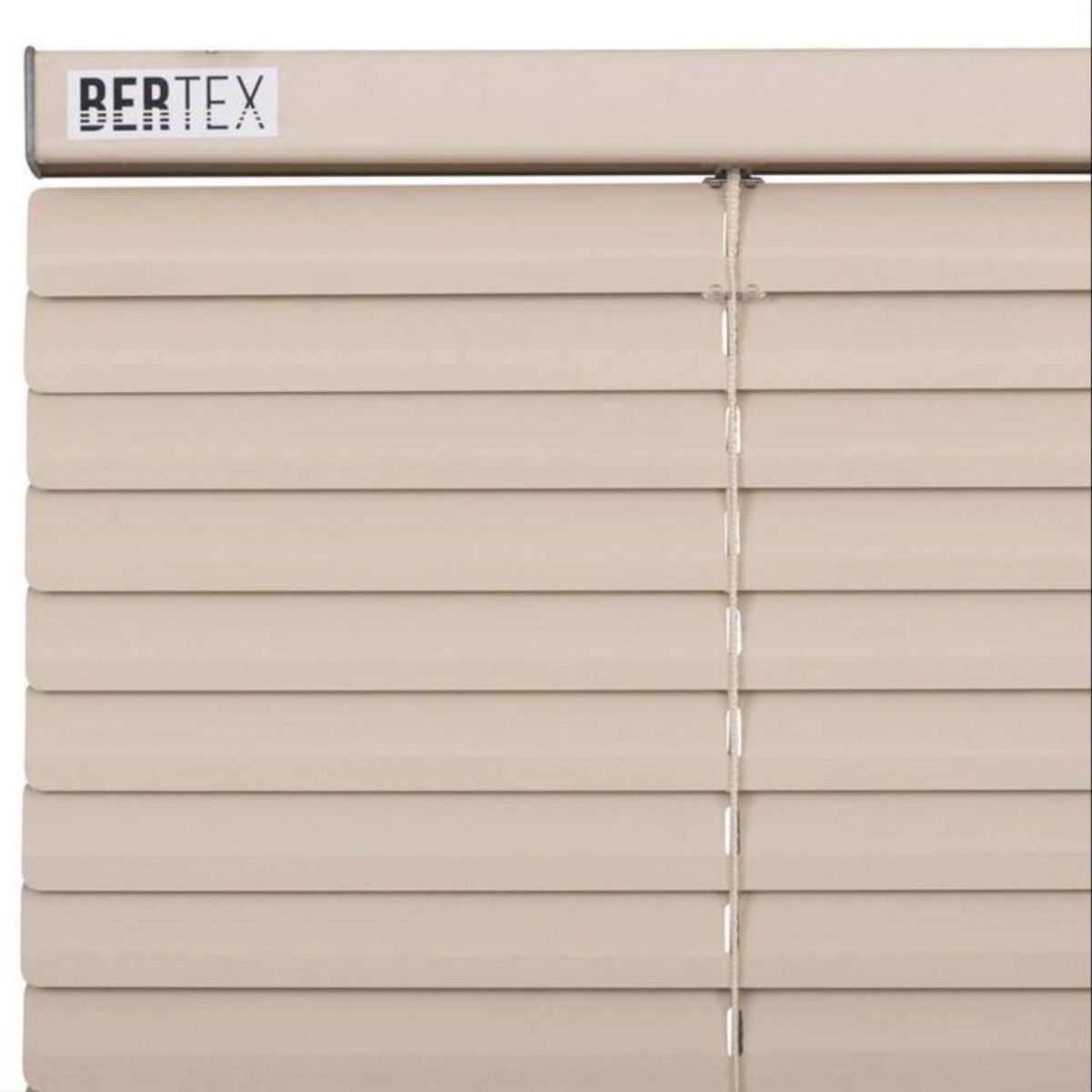 BERTEX - Persiana de aluminio Beige 125cm ancho x140cm alto Láminas 25mm BERTEX