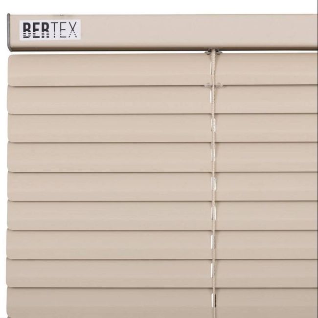 BERTEX - Persiana de aluminio Beige 140cm ancho x140cm alto Láminas 25mm BERTEX