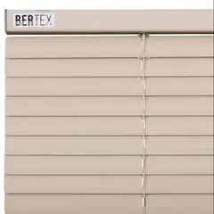 BERTEX - Persiana de aluminio Beige 150cm ancho x230cm alto Láminas 25mm