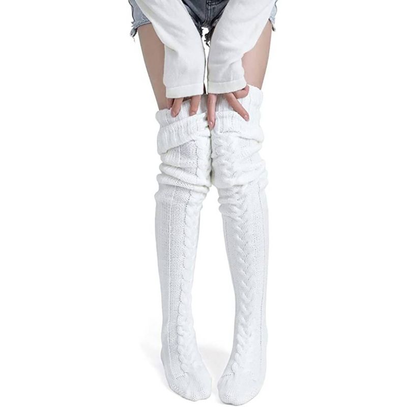 WILD TRAVEL - Calcetas Invierno tejidas cómodas elegantes y encima de la rodilla