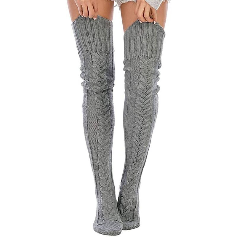 WILD TRAVEL - Calcetas Invierno tejidas cómodas elegantes y encima de la rodilla