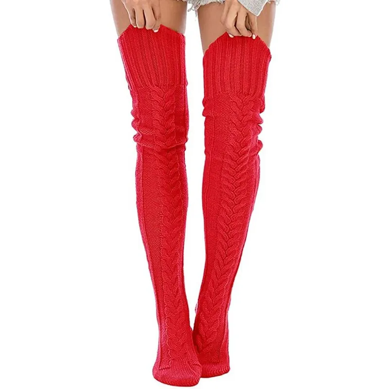 WILD TRAVEL - Calcetas Invierno tejidas cómodas elegantes y encima de la rodilla