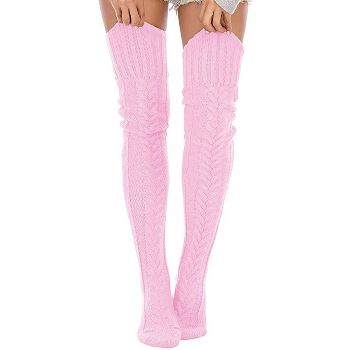 WILD TRAVEL - Calcetas Invierno tejidas cómodas elegantes y encima de la rodilla