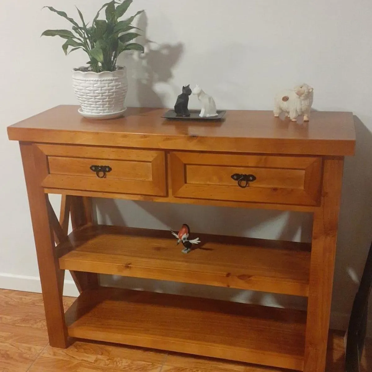 GENERICO - Mesa de arrimo Miel con 2 cajones