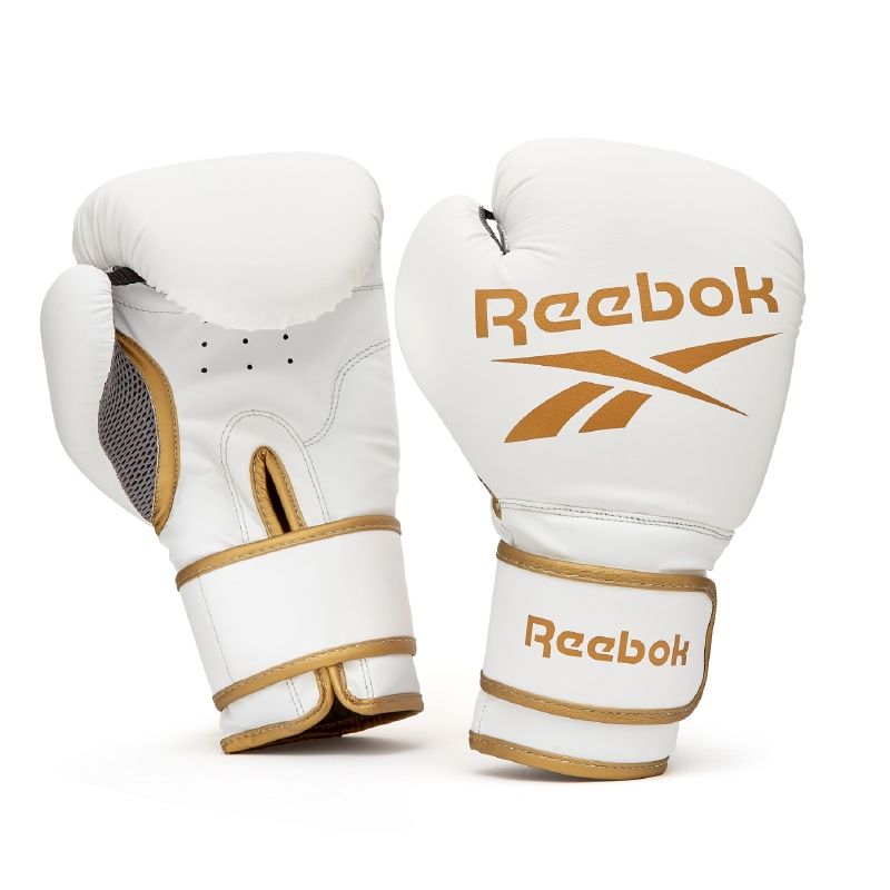 REEBOK - Guantes de boxeo Reebok Blanco Dorado 12 oz 12010GD