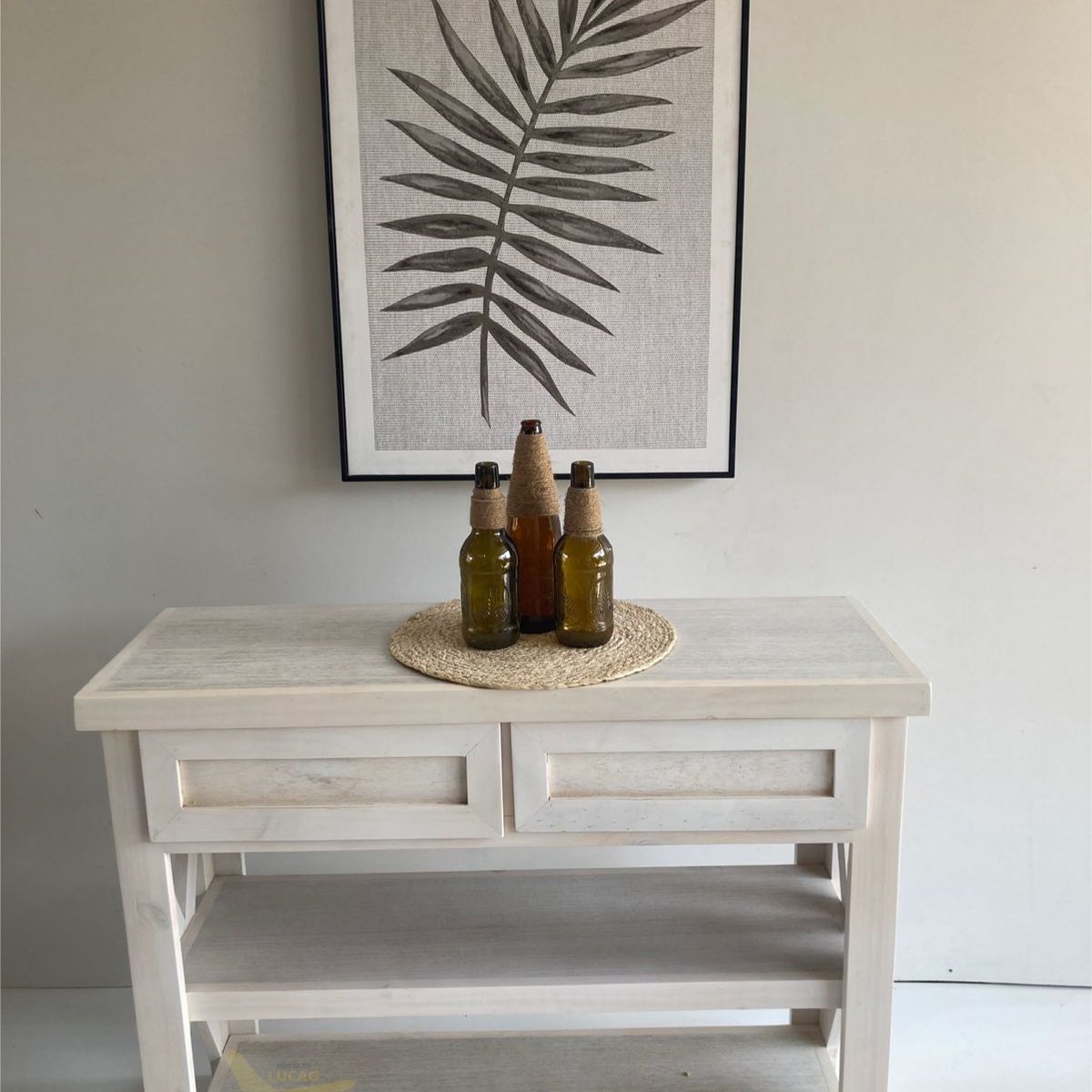 CREACIONES LUCAG - Mesa de arrimo vintage con 2 cajones