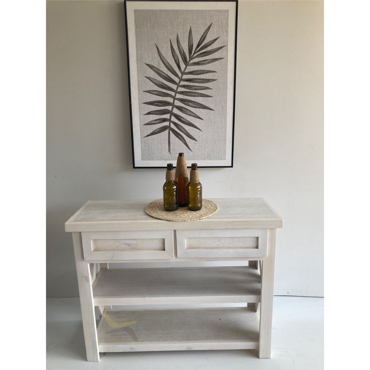 CREACIONES LUCAG - Mesa de arrimo vintage con 2 cajones