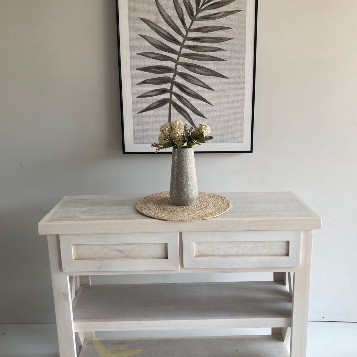 CREACIONES LUCAG - Mesa de arrimo vintage con 2 cajones