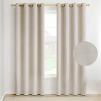 Cortina Blackout 100% 2 Paños Textura Lino - Crema