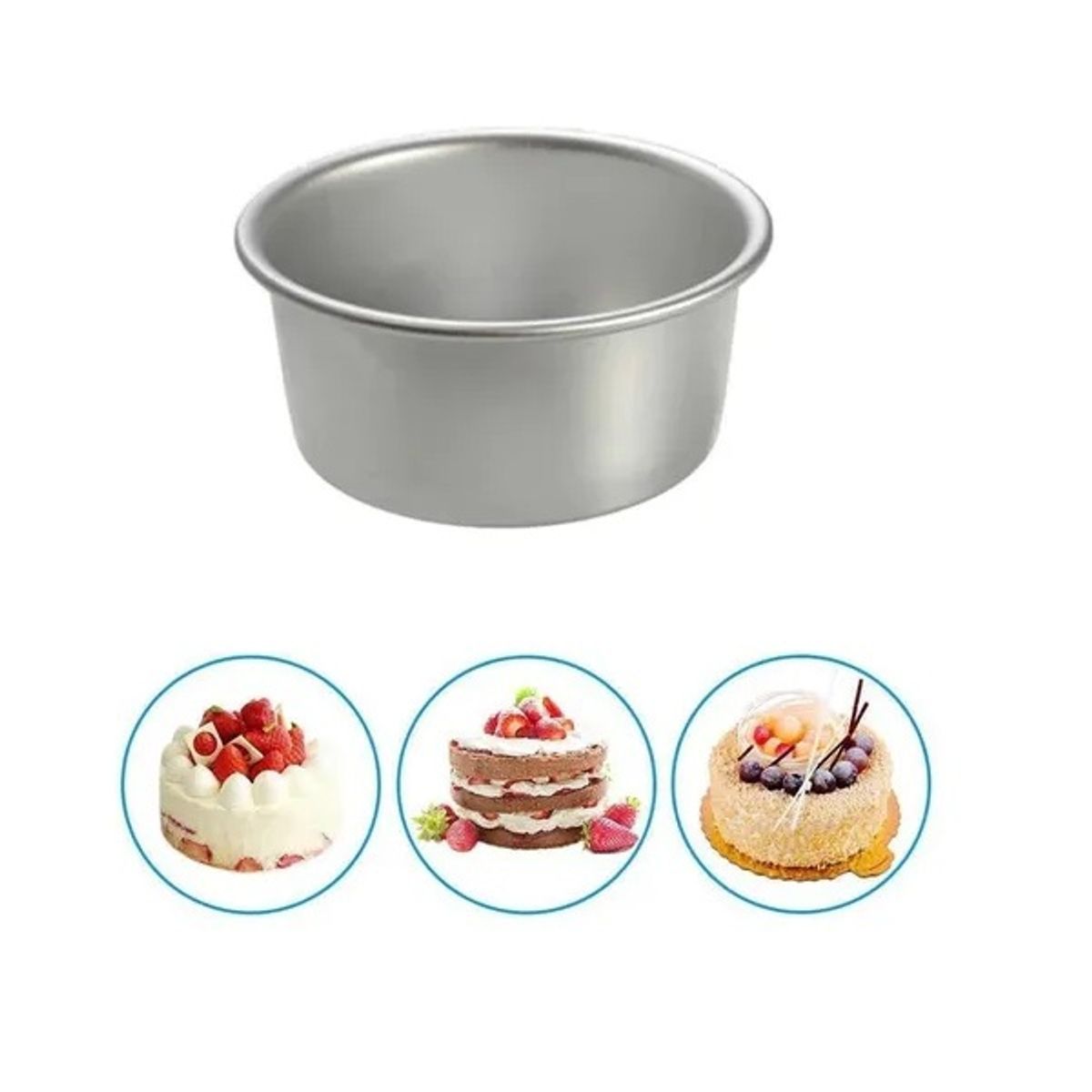 GENERICO - Molde fijo Queque Redondo Molde Torta Molde Queques Aluminio 16x8cm.