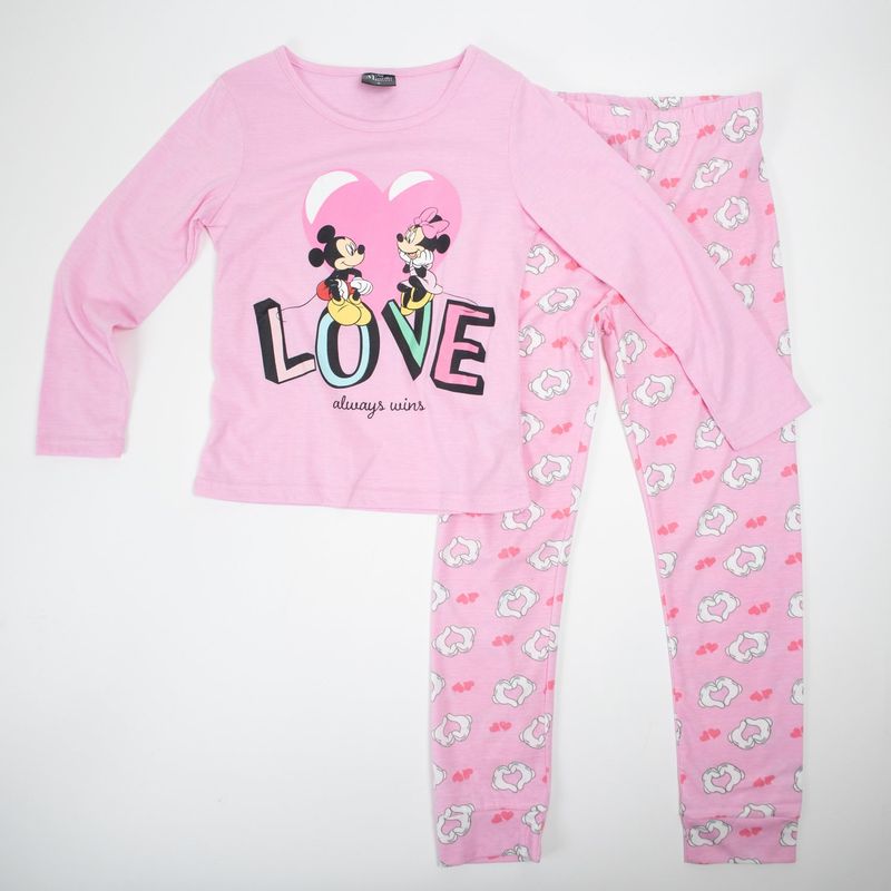 DISNEY - Pijama Niña Minnie Lineas & Lazos Rosado Disney