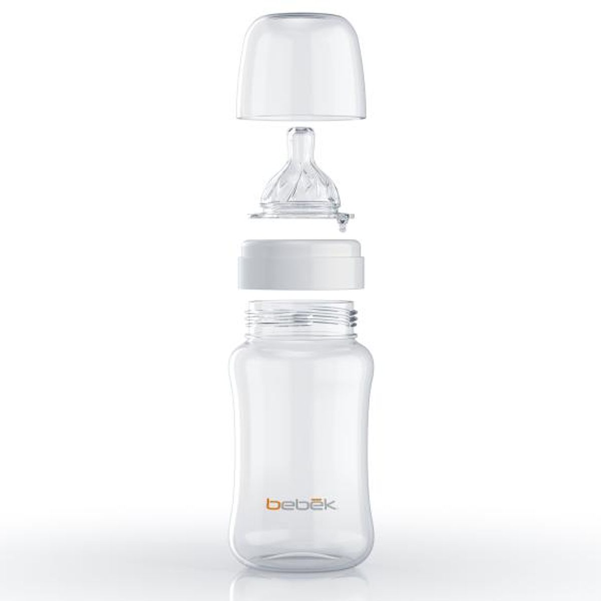 BEBEK - Biberón Clásico 270ml - Tetina SenseFlo™ (Flujo Medio) - Blanco