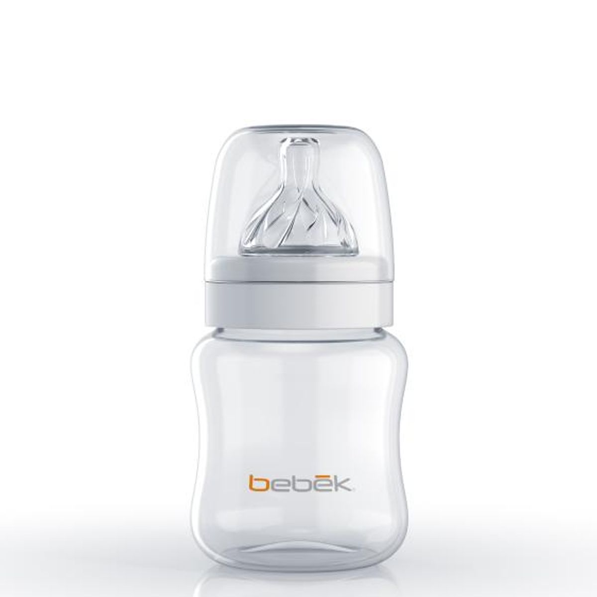 BEBEK - Biberón Clásico 150ml - Tetina SenseFlo™ (Flujo Lento) - Blanco