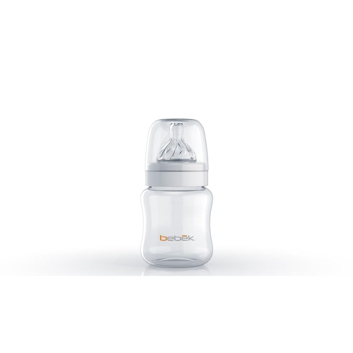 BEBEK - Biberón Clásico 150ml - Tetina SenseFlo™ (Flujo Lento) - Blanco