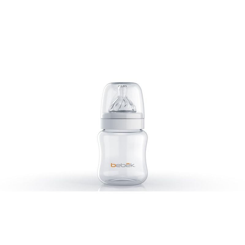 BEBEK - Biberón Clásico 150ml - Tetina SenseFlo™ (Flujo Lento) - Blanco