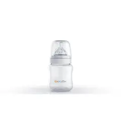 BEBEK - Biberón Clásico 150ml - Tetina SenseFlo™ (Flujo Lento) - Blanco