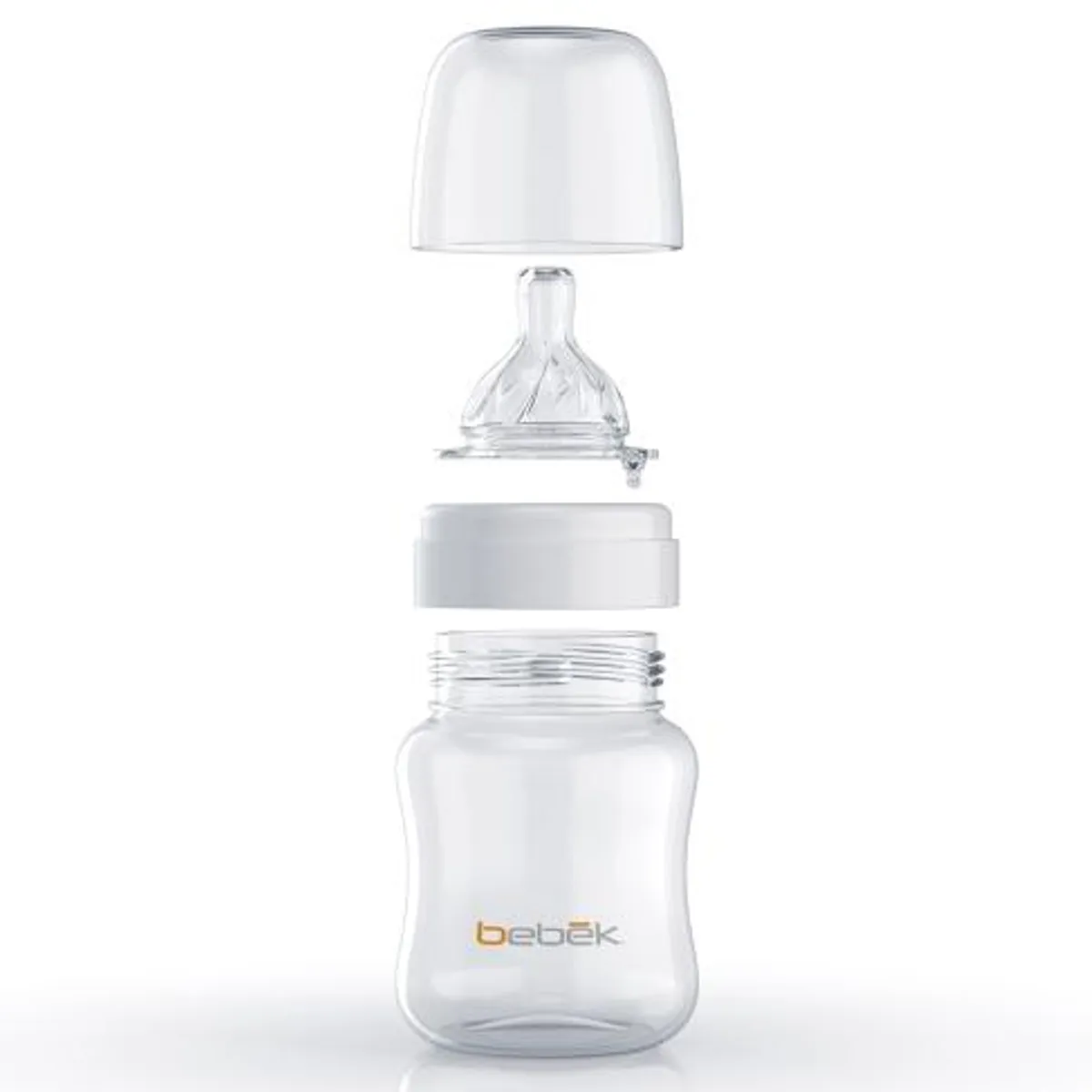 BEBEK - Biberón Clásico 150ml - Tetina SenseFlo™ (Flujo Lento) - Blanco