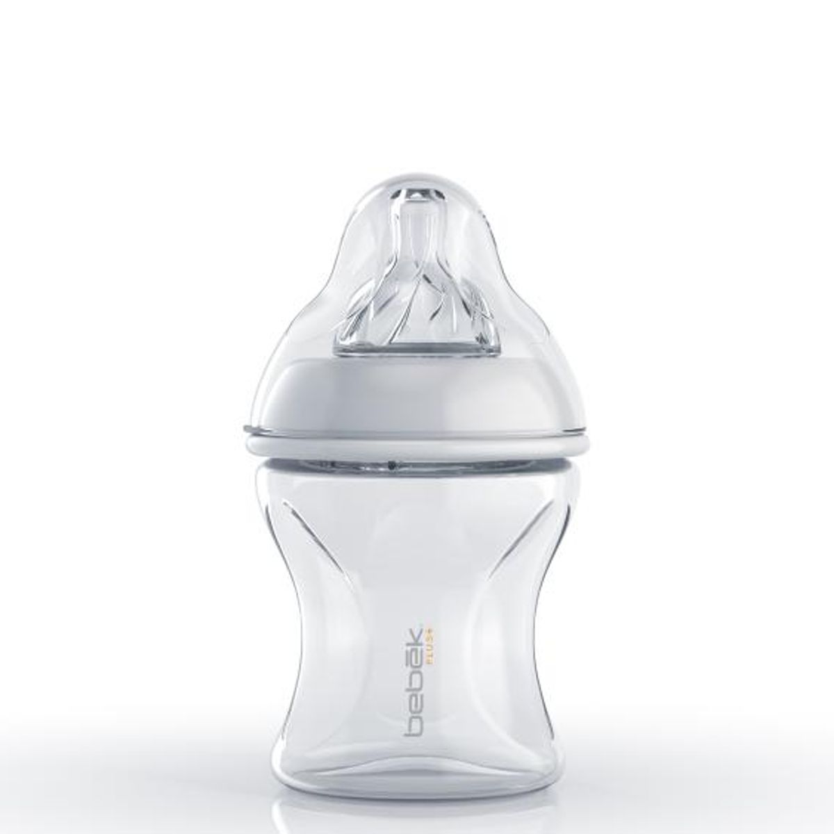 BEBEK - Biberón Plus 150ml - Tetina SenseFlo™ (Flujo Lento) - Blanco