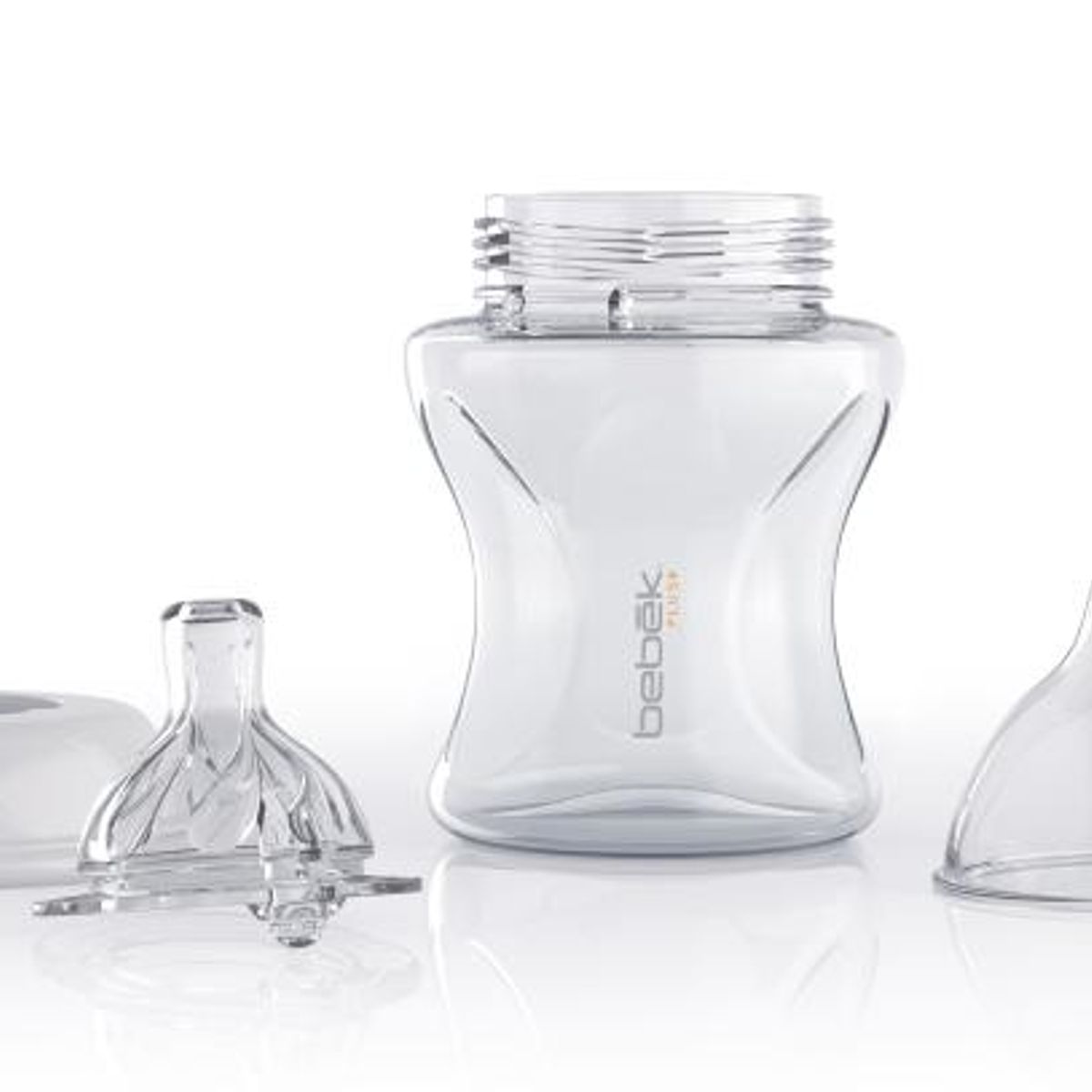 BEBEK - Biberón Plus 150ml - Tetina SenseFlo™ (Flujo Lento) - Blanco