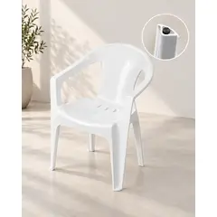 CITYSHOP - SILLA PLÁSTICA MILÁN BLANCO APILABLE DE POLIPROPILENO 55 × 74,5 × 52,5 CM