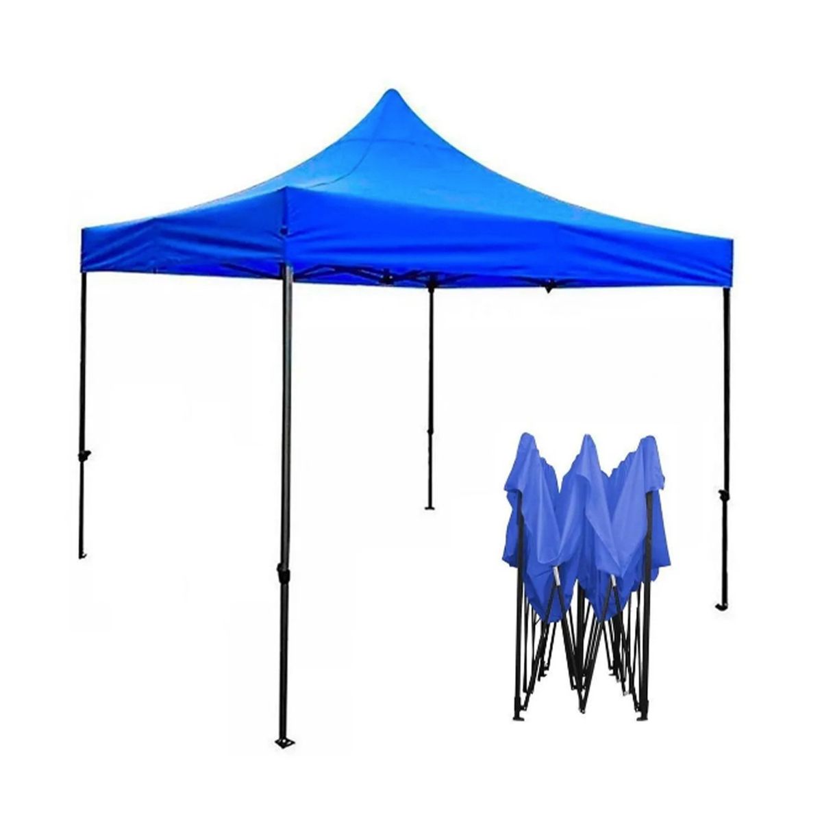 SOMBRATEC - Toldo Plegable 3x3 m azul tipo araña