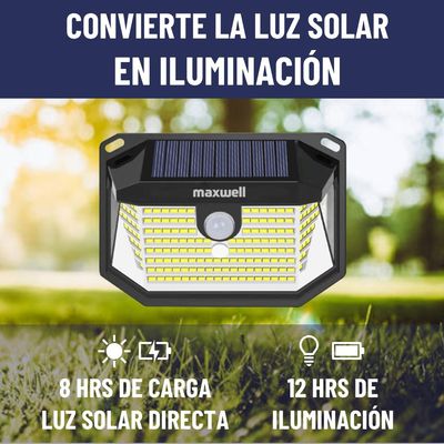 Imagen 2 del producto Foco Solar 178 Led Exterior Unitario + Sensor - Negro - Luz Fría