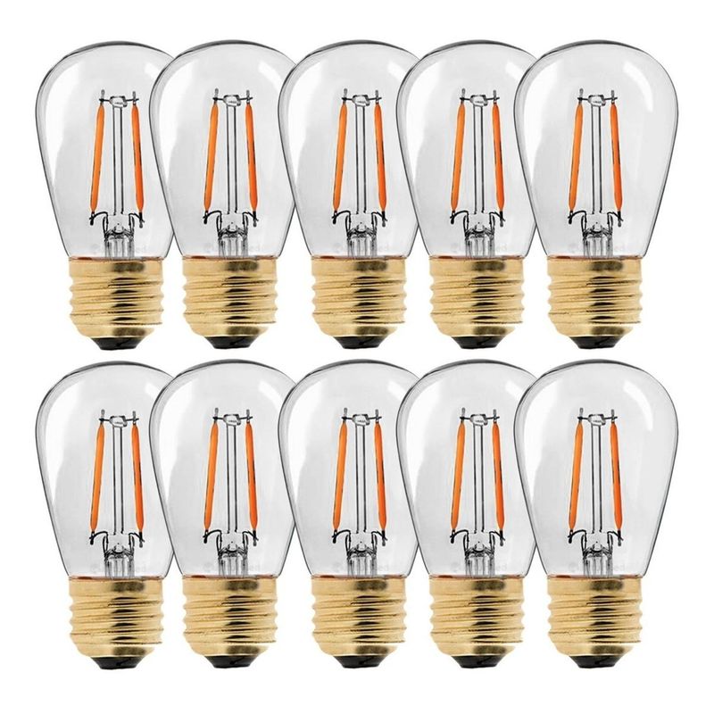 MAXWELL - Ampolletas Led Set X10 Vintage Calida E27 Maxwell Guirnalda - Blanco