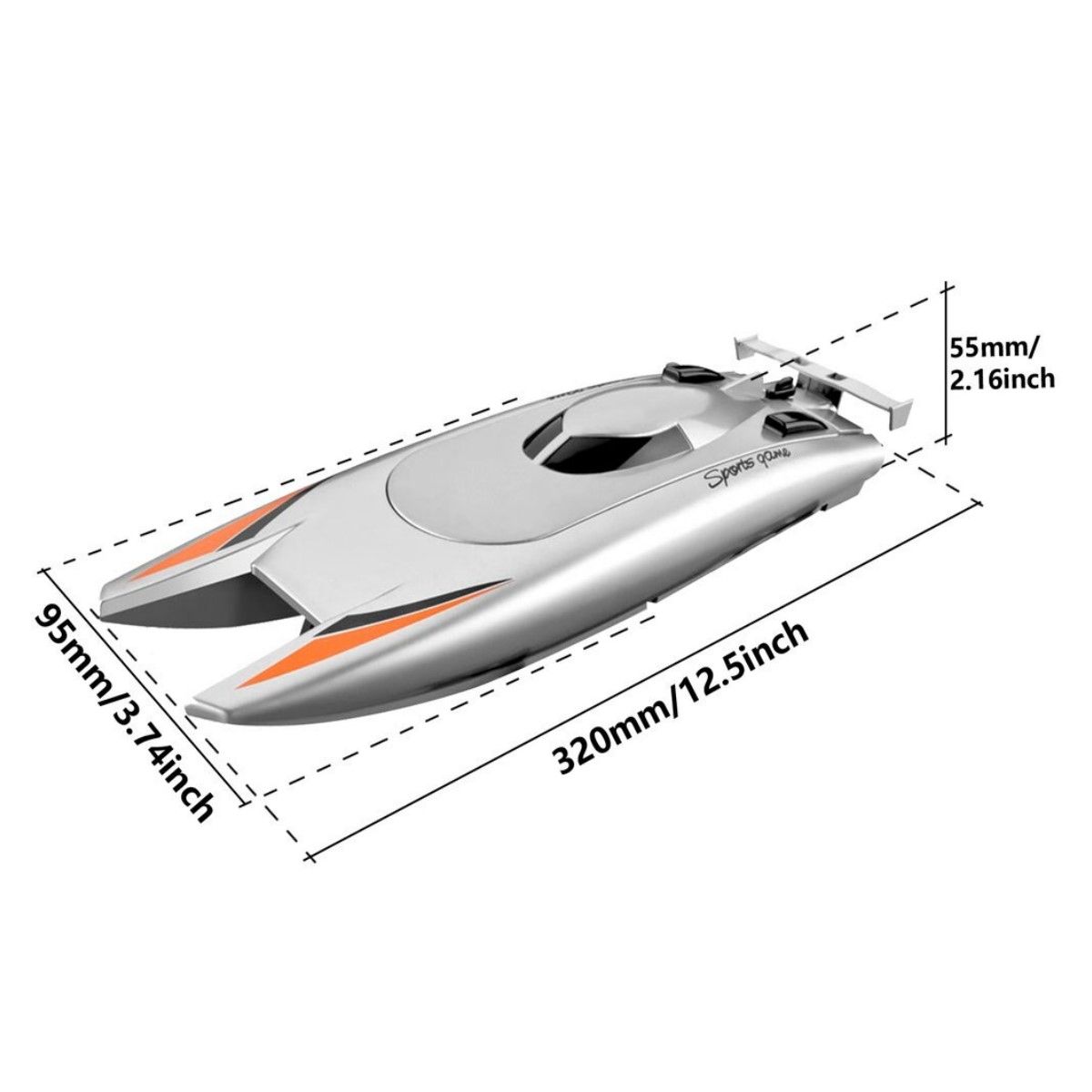 MON PETIT - Lancha Juguete A Control Remoto Doble Motor - Gris