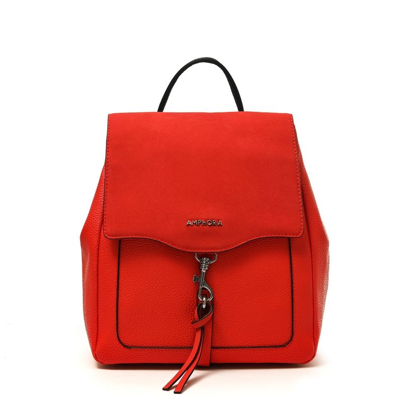 AMPHORA - Charis mochila con tapa mediana rojo