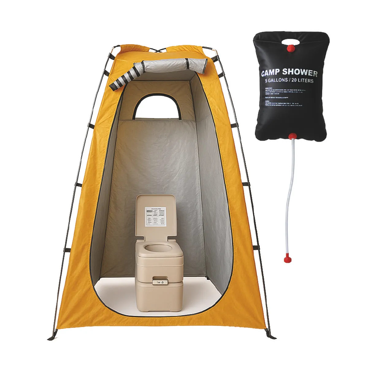 MIGLU - Baño Químico Portátil con Carpa y Ducha Solar 20 L para Camping