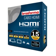 BRASFORMA - CABLE HDMI 15mts 20V 4K - 3DReady ARC - HDMI5015