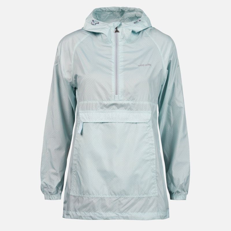 HAKA HONU - Chaqueta Mujer Aperrao 1/4 Zip Full Print Celeste Haka Honu