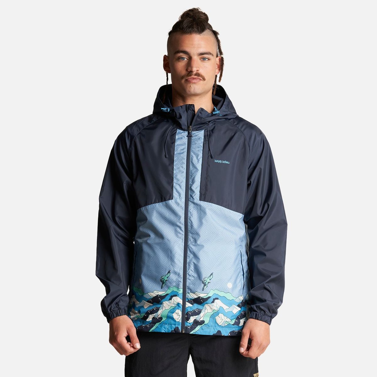 HAKA HONU - Chaqueta Hombre Aperrao Full Print Azul Haka Honu