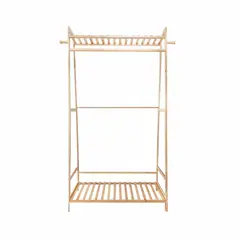 SOHOGAR - Perchero organizador de madera 80x40x145 cm
