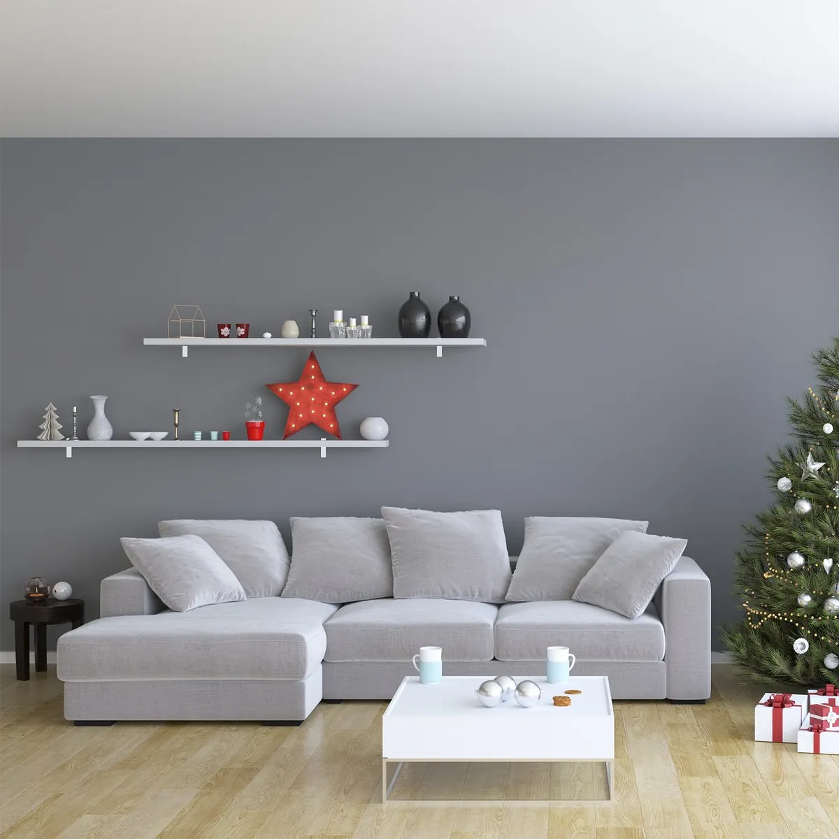 BRASFORMA - Repisa Flotante + 2 Soportes 60x25 Blanco KPB60x25 Brasforma