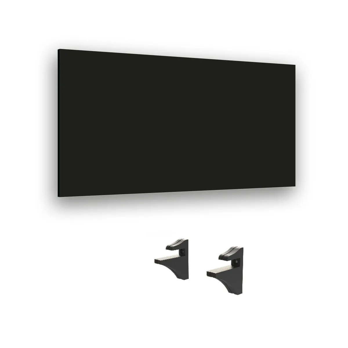 BRASFORMA - Repisa Flotante + 2 Soportes 60×30cm NEGRO KPP60x30 BRASFORMA