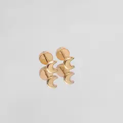 BY LAS CAYETANAS - Aros Abridores Lunitas en Oro 18k