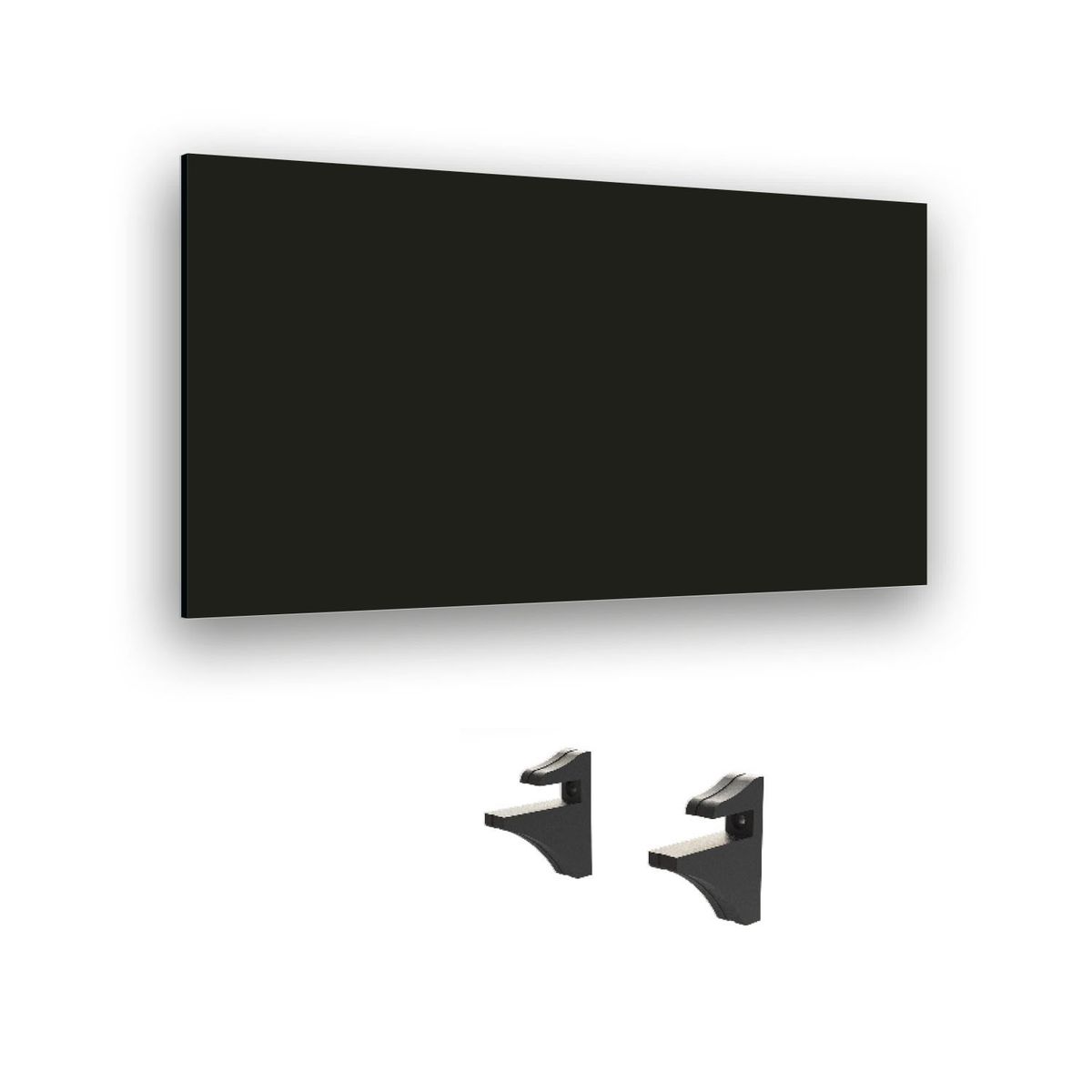 BRASFORMA - Repisa Flotante + 2 Soportes 90×25cm NEGRO KPP90x25 BRASFORMA