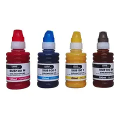 LOGIC - Pack 4 Tintas Sublimación Premium 100ml Estampar Sub-100
