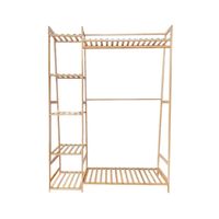 Perchero organizador de madera 5 niveles 110x40x140 cm