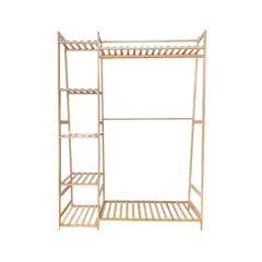 GENERICO - Perchero organizador de madera 5 niveles 110x40x140 cm