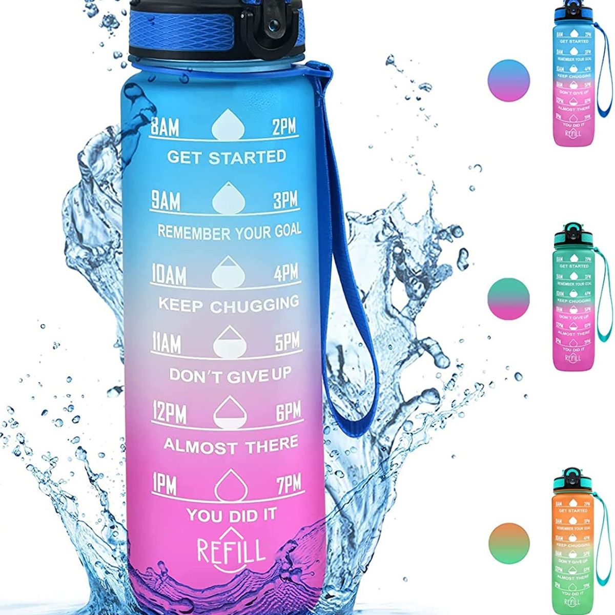 GENERICO - Botella De Agua Portátil Botella Deportiva Viajes 1 Litro