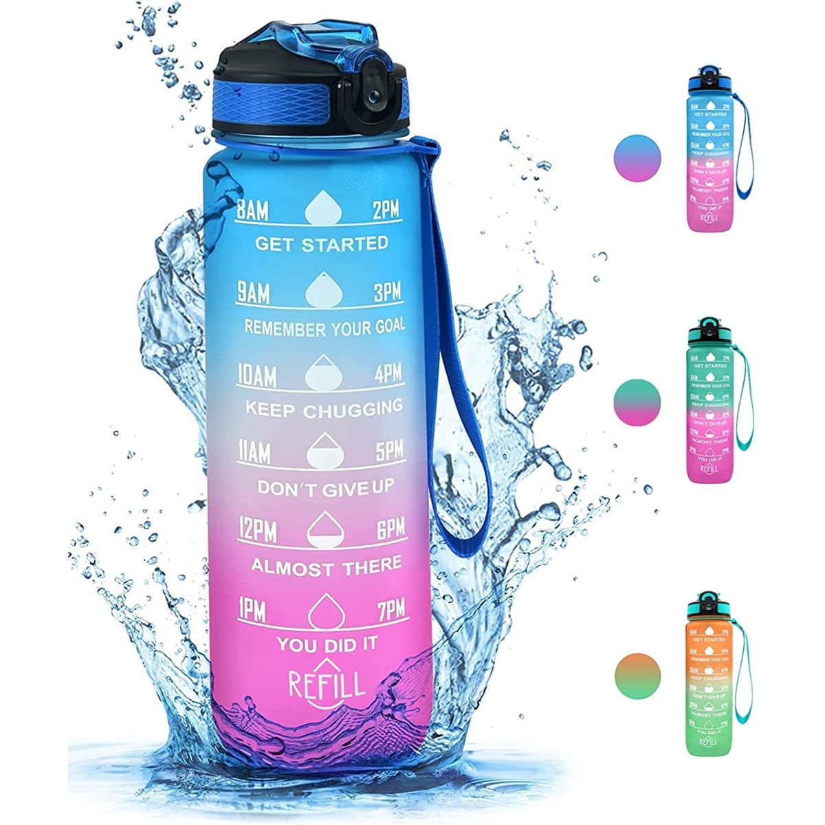 GENERICO - Botella De Agua Portátil Botella Deportiva Viajes 1 Litro