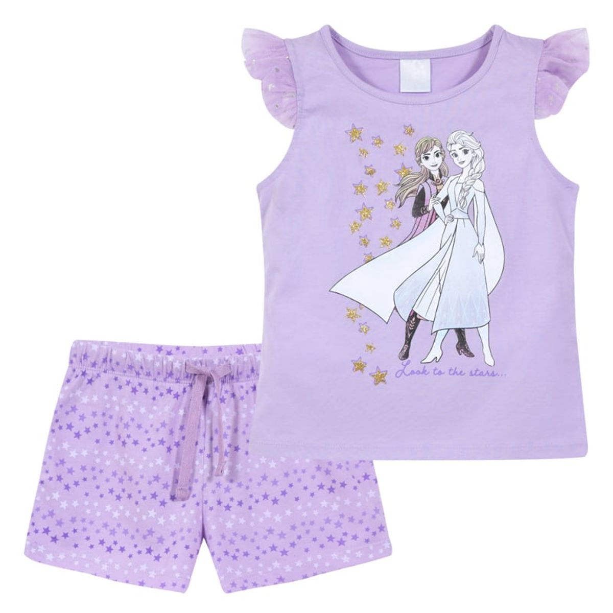 DISNEY - Pijama Niña Frozen Anna & Elsa Snow Lila Disney
