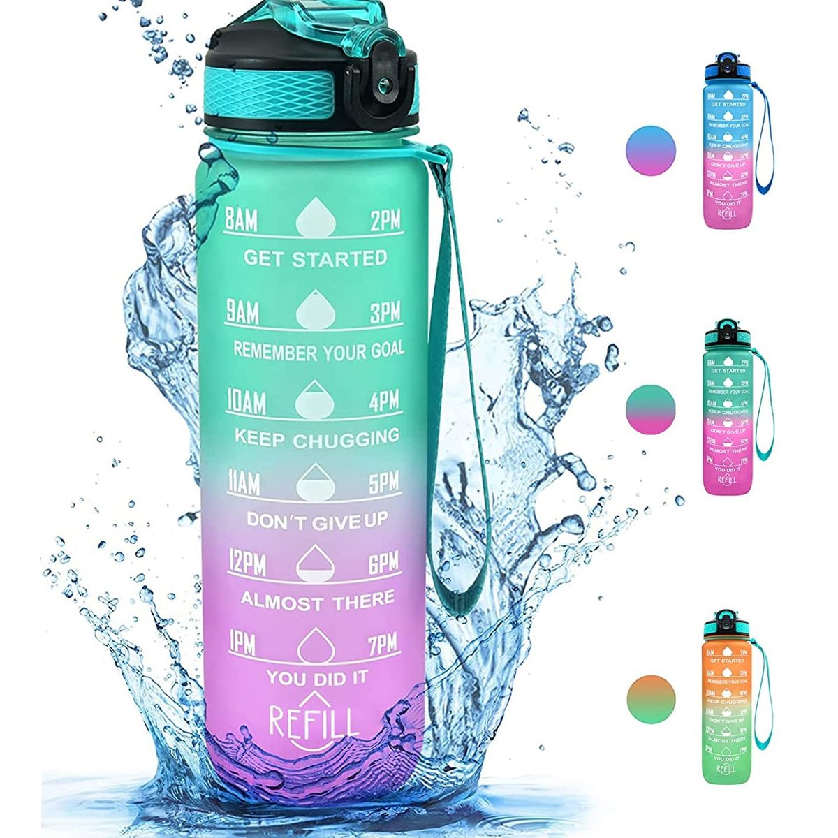 GENERICO - Botella De Agua Portátil Botella Deportiva Viajes 1 Litro