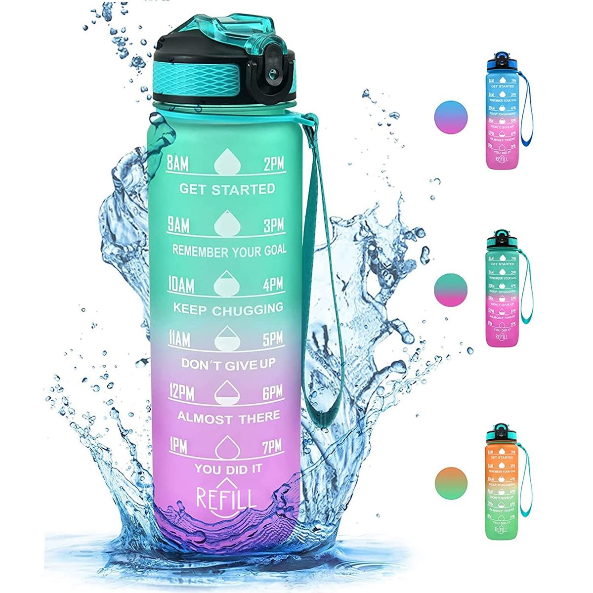 GENERICO - Botella De Agua Portátil Botella Deportiva Viajes 1 Litro