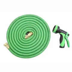 SOHOGAR - Manguera retráctil expandible jardín 15 mts. Verde